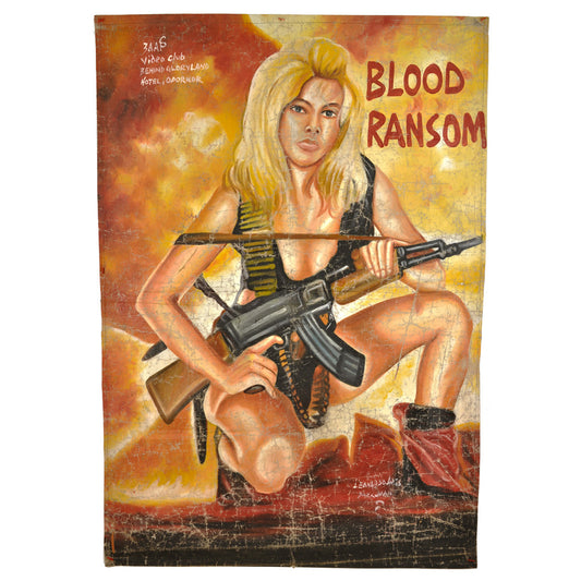 Blood Ransom Movie Poster - Ghanaian Hand-Painted Art 60.5" X 42.5"