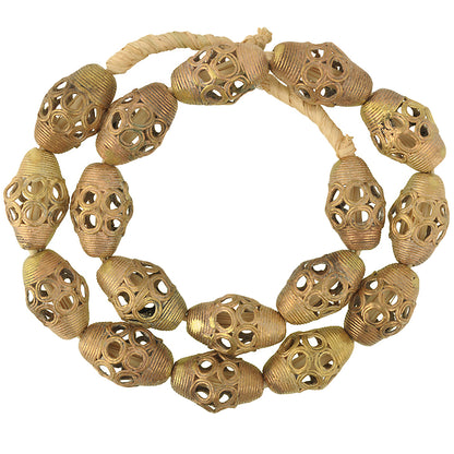 Large African Brass Beads - Handmade In Ghana With Lost Wax Technique