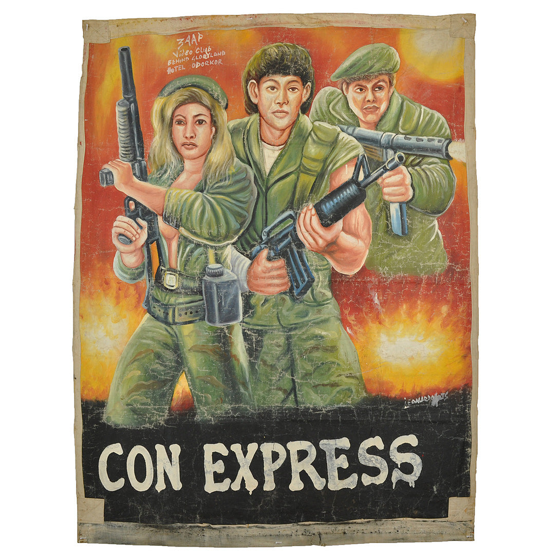 Hand-Painted Con Express Movie Poster - Unique Ghanaian Art