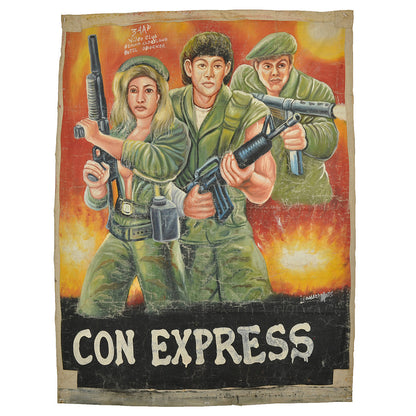 Hand-Painted Con Express Movie Poster - Unique Ghanaian Art