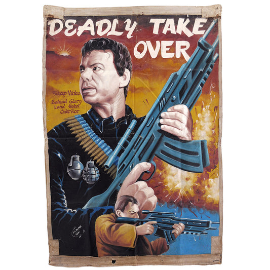 Deadly Takeover Movie Poster - Hand-Painted Ghanaian Art