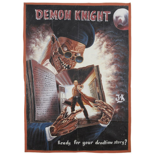 Demon Knight Hand-Painted Movie Poster | Authentic African Art - horror scene artwork