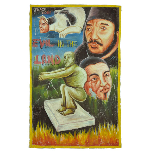 Evil In The Land African Movie Poster - Hand-Painted In Ghana
