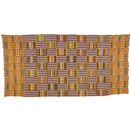 Handwoven Ashanti Kente Cloth – Woman Size 74”×37” (1970s)