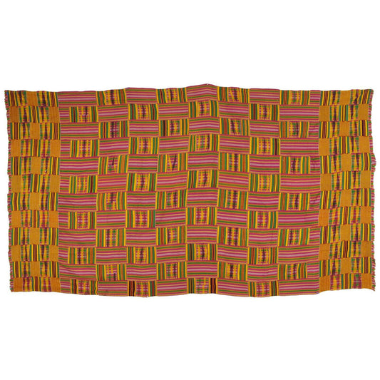 Handwoven Ashanti Kente – Vintage 1970s Woman‑Size Ceremonial Cloth