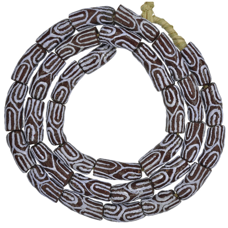 African Trade Beads - Fancy 9Mm Powder Glass Beads From Ghana