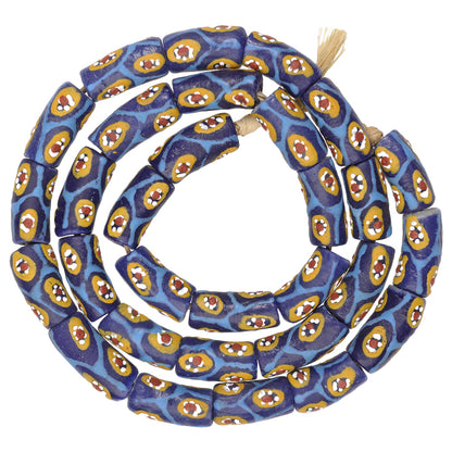 Powder Glass African Trade Beads, Krobo Ghana Fancy Glass Beads, 10-11Mm