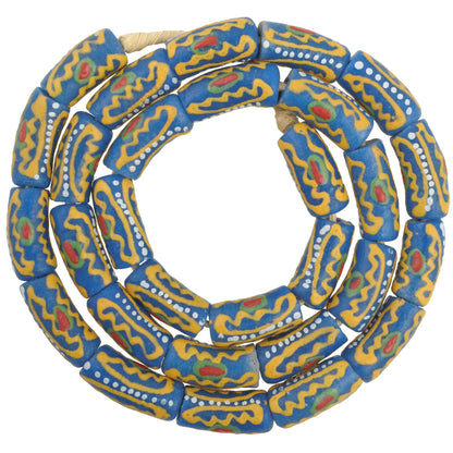Vibrant 10Mm Fancy Krobo Powder Glass Beads - African Trade Beads - close-up