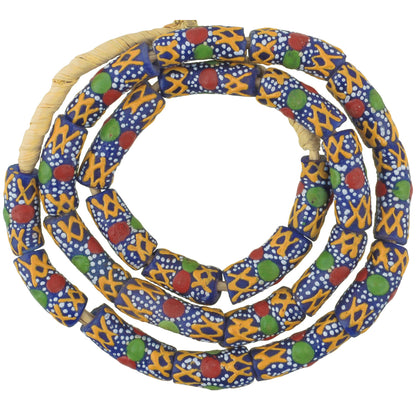 New 9-10Mm Powder Glass Fancy African Trade Beads From Ghana