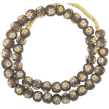 Translucent African Powder Glass Beads - 13-14Mm Krobo Fancy Style