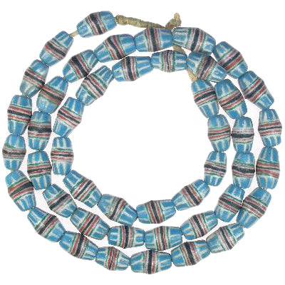 Oval Powder Glass Beads - Recycled African Trade Beads From Ghana