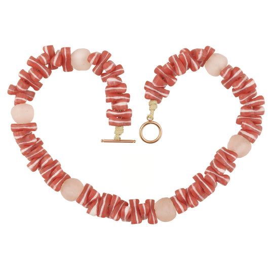 Handmade African Trade Beads Necklace - Beaded Glass Jewelry