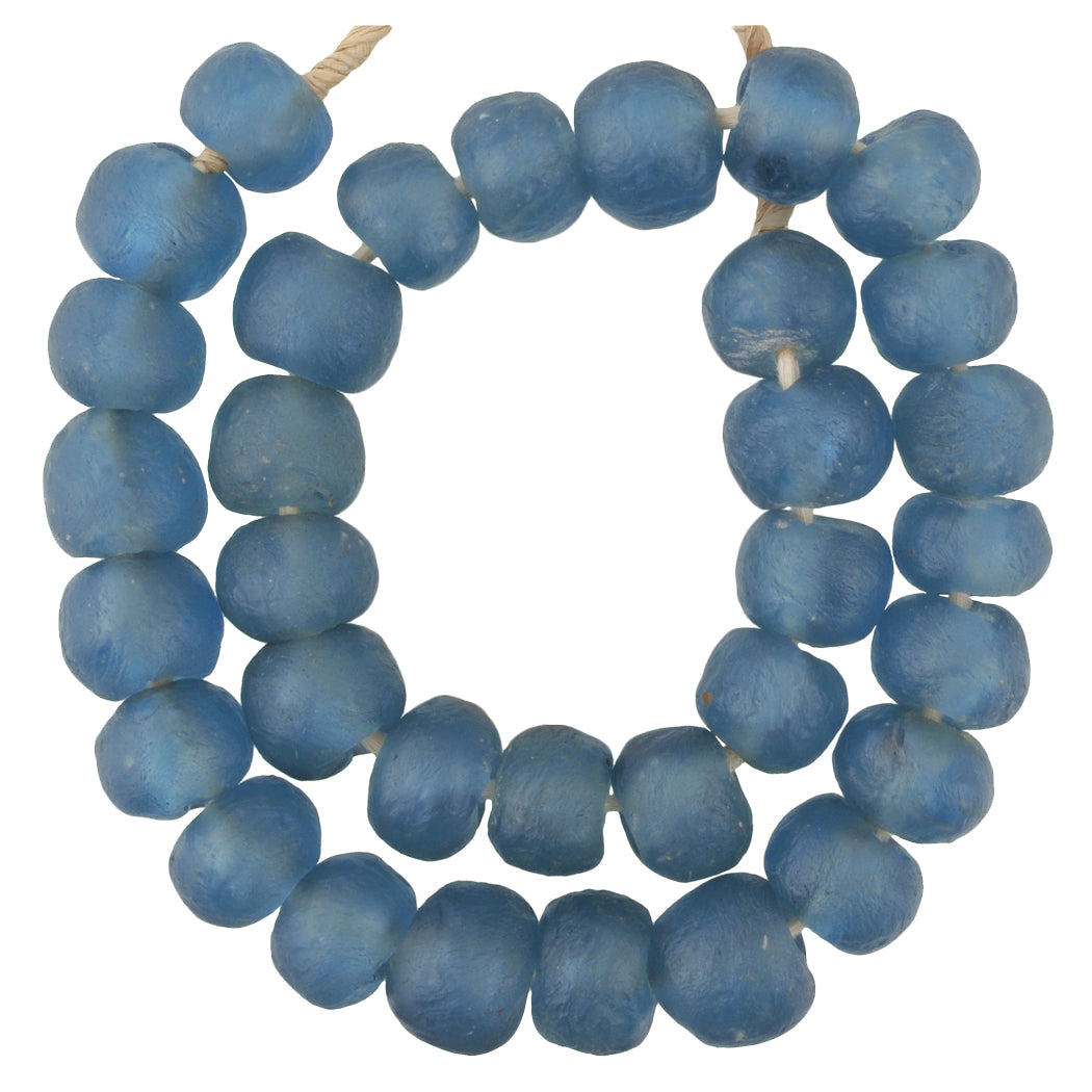 X-Large Translucent Krobo Glass Beads - Handmade African Trade Beads
