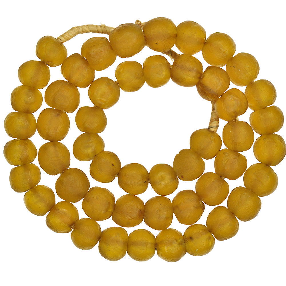 Translucent Krobo Glass Beads - 13-14Mm African Trade Strand