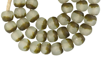 Translucent Powder Glass African Trade Beads - Krobo, Ghana - close-up