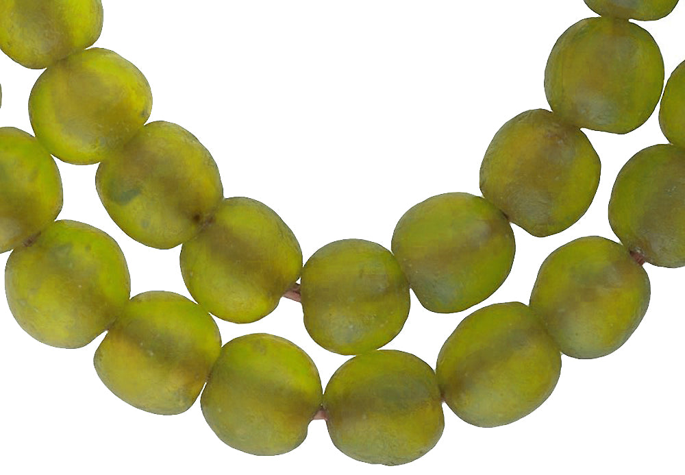 Translucent Krobo Glass Beads - Recycled African Trade Beads, 13-14Mm - alternate view