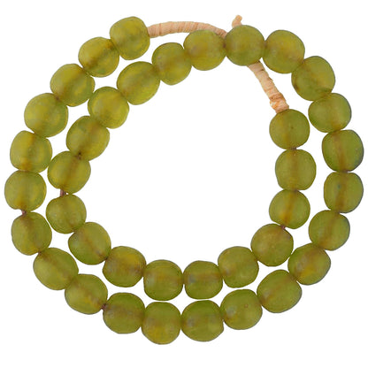 Translucent Krobo Glass Beads - Recycled African Trade Beads, 13-14Mm