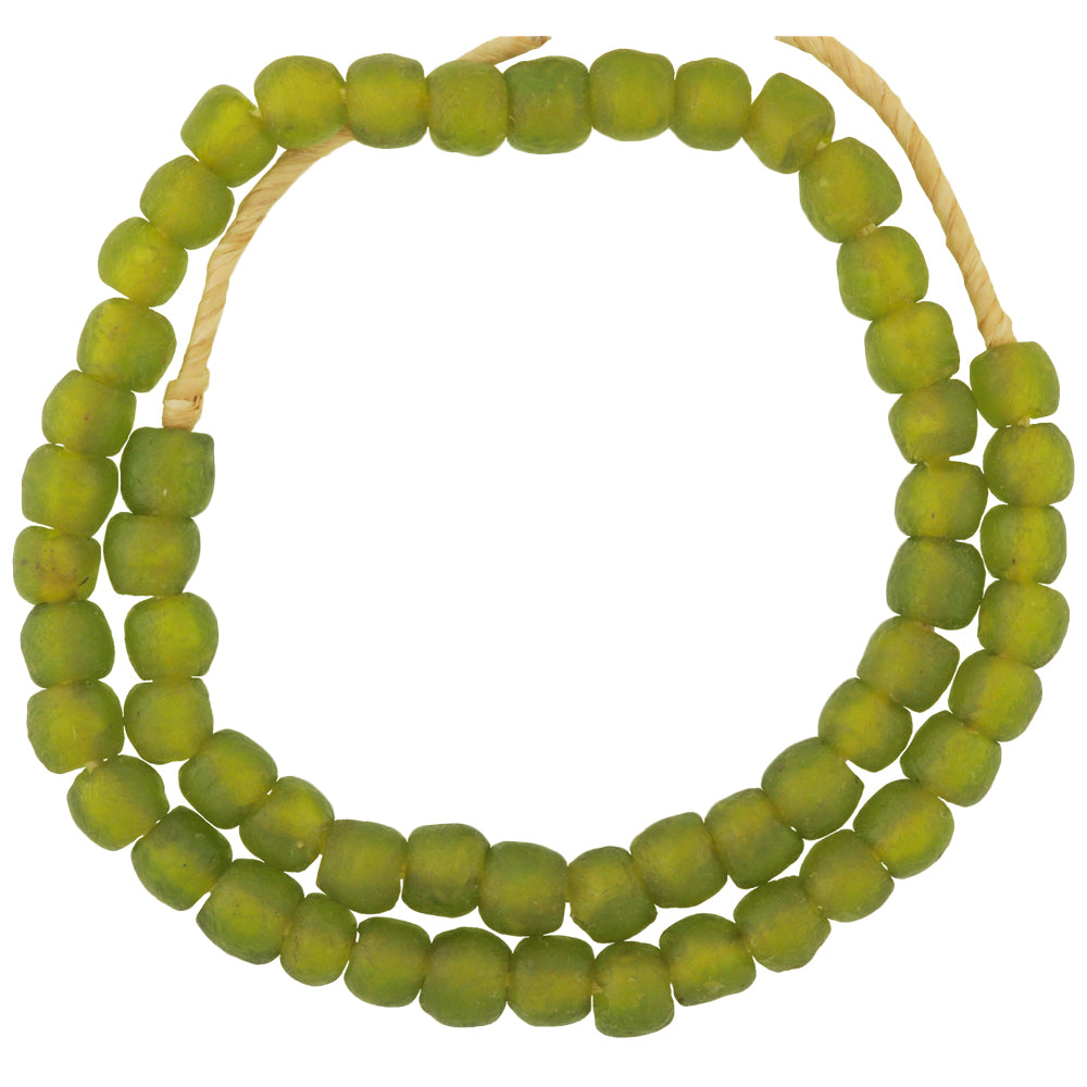 Translucent Krobo Recycled Glass Beads - African Trade Beads, 10-11Mm