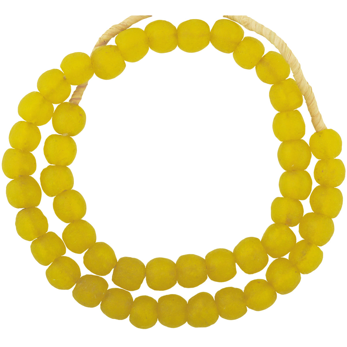 12-13Mm Translucent Powder Glass African Trade Beads - Krobo Ghana