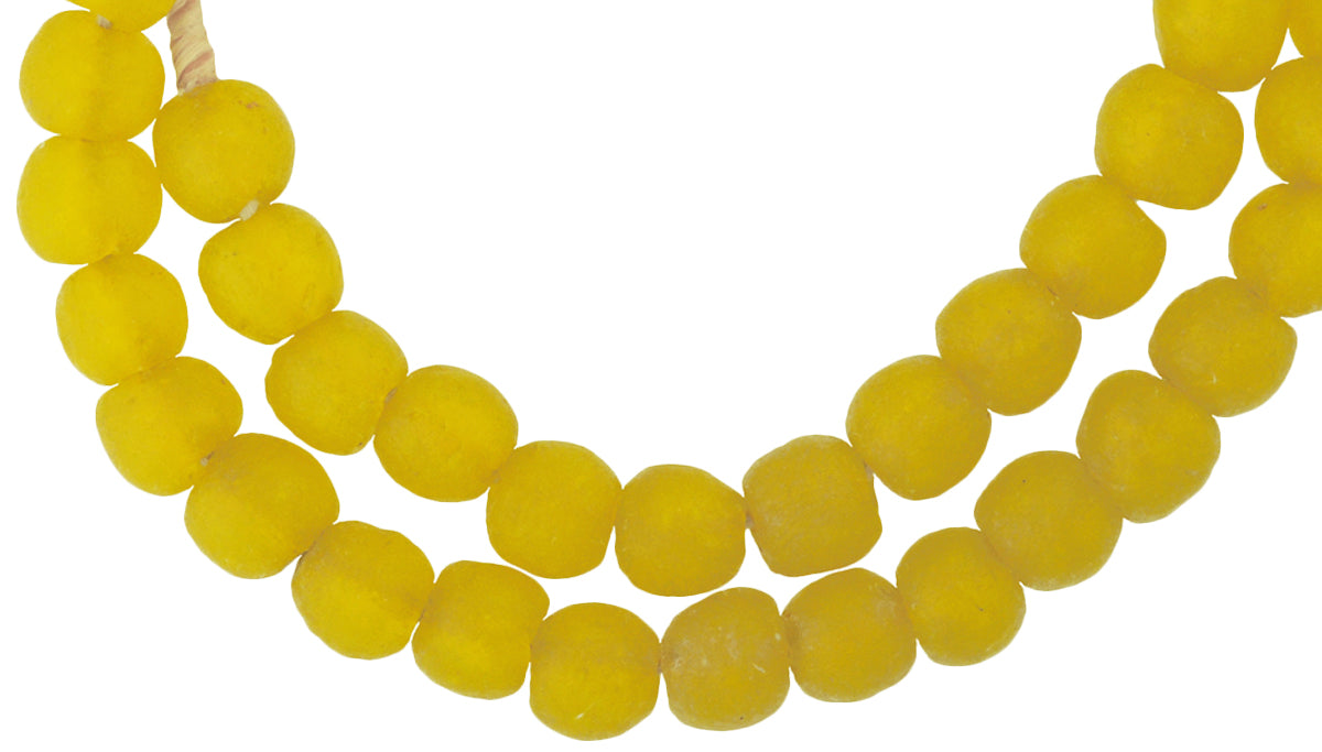 12-13Mm Translucent Powder Glass African Trade Beads - Krobo Ghana - alternate view