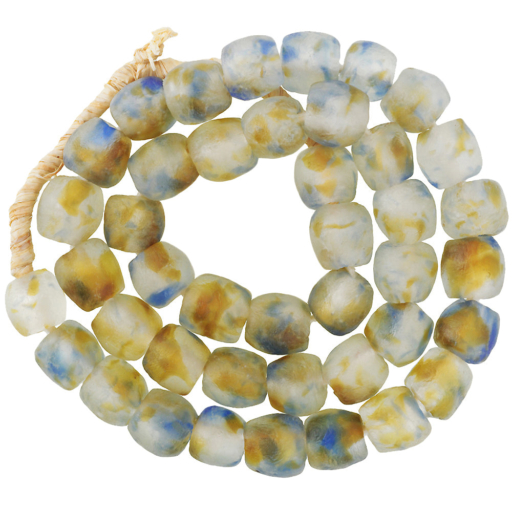 Translucent African Krobo Glass Beads - 12-3Mm, Recycled Trade Beads