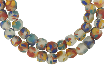 Translucent Krobo Glass Beads - 13Mm Handmade African Trade Beads - alternate view