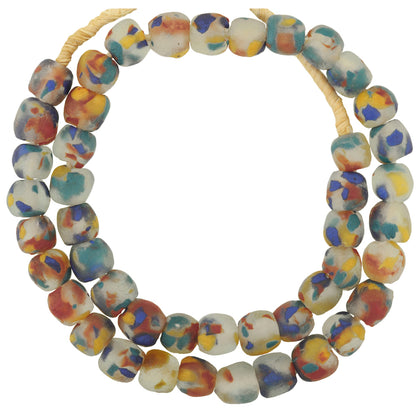 Translucent Krobo Glass Beads - 13Mm Handmade African Trade Beads