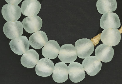 Handmade X-Large Translucent Krobo Glass Beads - 23-24Mm - close-up
