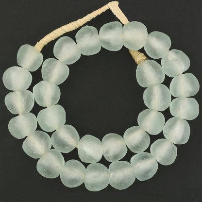 Handmade X-Large Translucent Krobo Glass Beads - 23-24Mm