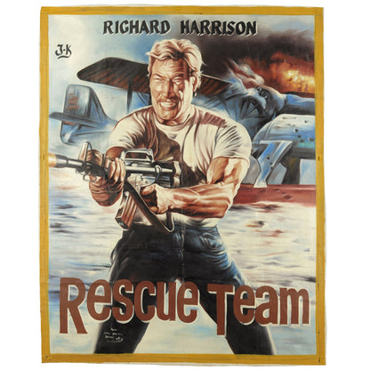 Rescue Team Movie Poster - Authentic Ghanaian Hand-Painted Art