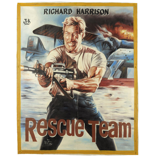 Rescue Team Movie Poster - Authentic Ghanaian Hand-Painted Art