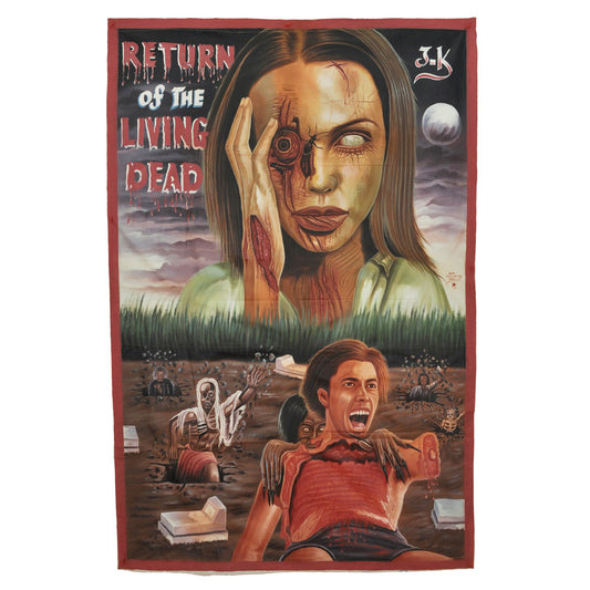 Hand-Painted "Return Of The Living Dead" Movie Poster From Ghana - horror scene artwork