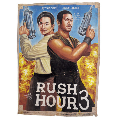 Hand-Painted Rush Hour 3 Movie Poster For Ghana Cinema Art