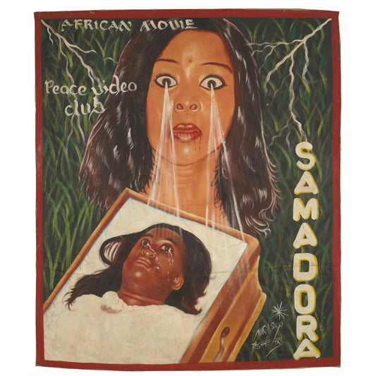 Samadora Movie Poster - Authentic Hand-Painted Ghanaian Art - horror scene artwork