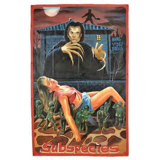 Subspecies Movie Poster - Original Hand-Painted Ghana 62"X38.5" - horror scene artwork