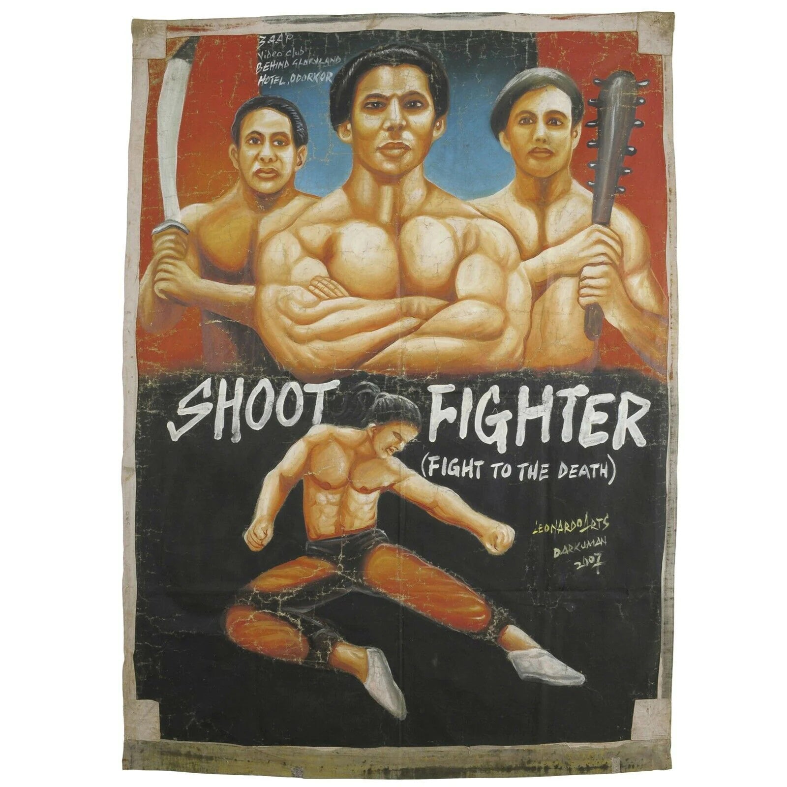 Authentic Shootfighter Movie Poster - Hand-Painted Ghana Art