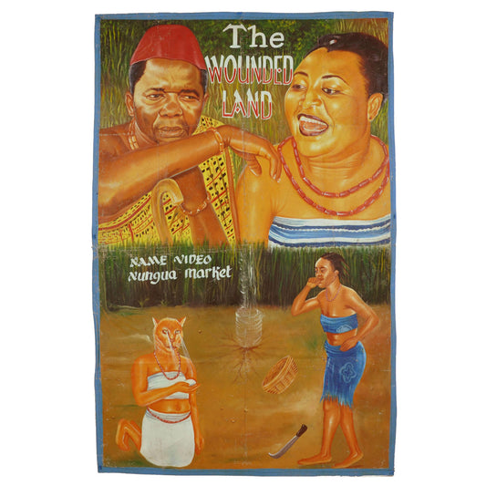 The Wounded Land Movie Poster - Ghanaian Hand-Painted Art
