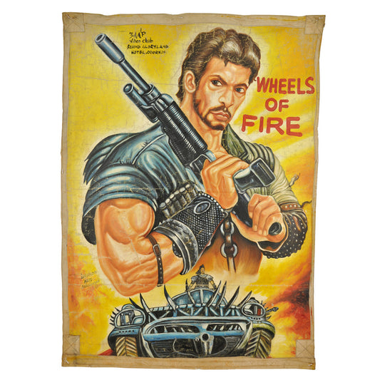 Wheels Of Fire Movie Poster - Hand-Painted Ghanaian Art