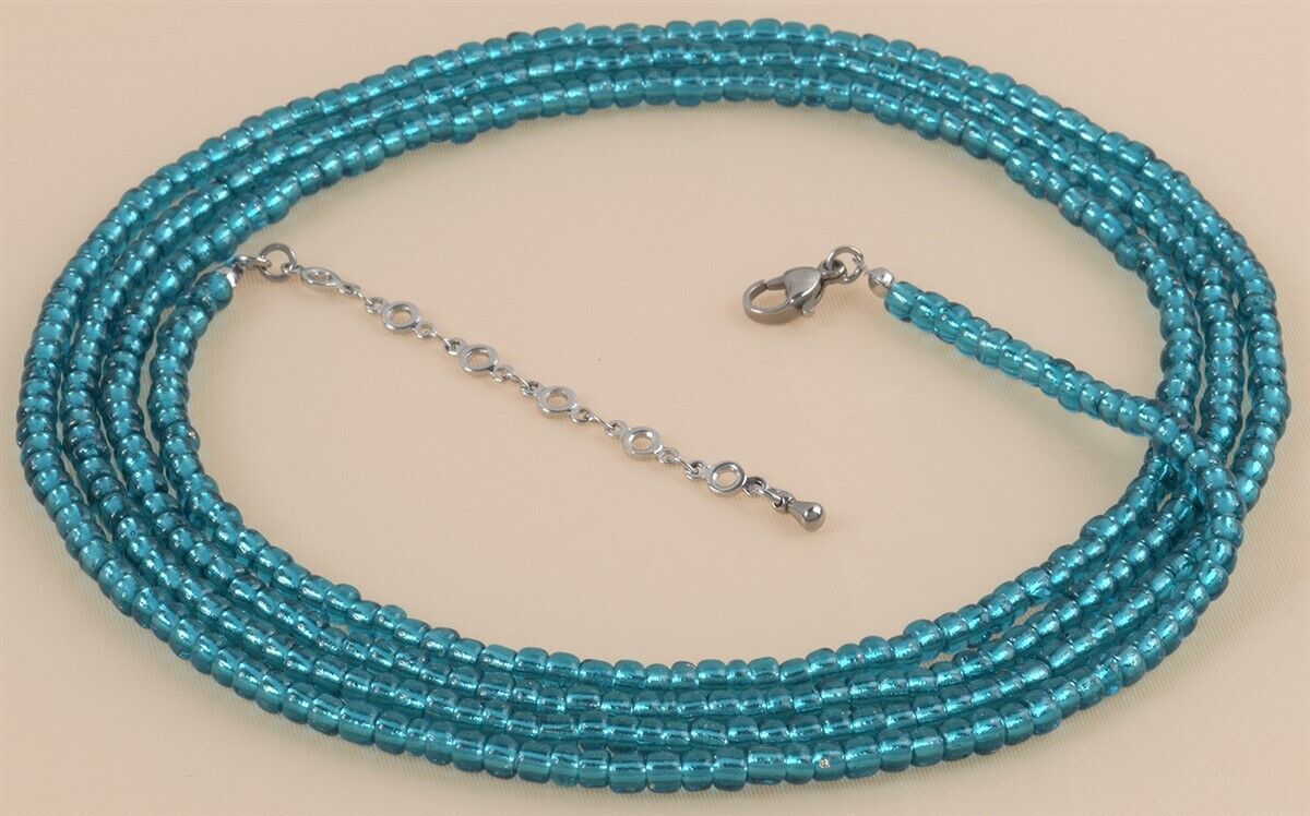 Waist Beads African Belly Chain Body Handmade Glass Jewelry Weight Control Ghana - zoomed-in detail