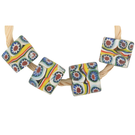 Rare Old Banded Millefiori Mosaic Glass African Trade Beads
