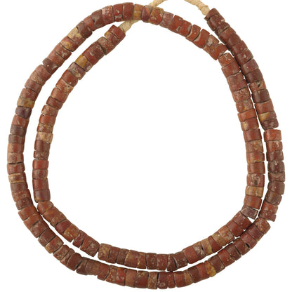 African Bauxite Trade Beads Necklace - Ghana Tribal Beads 7-8Mm