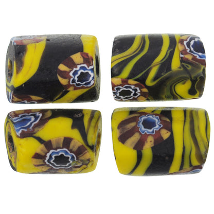 Rare Antique Venetian Millefiori Glass African Trade Beads - Set Of 4