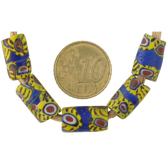 Antique Banded Millefiori Venetian Glass Trade Beads - African Mosaic