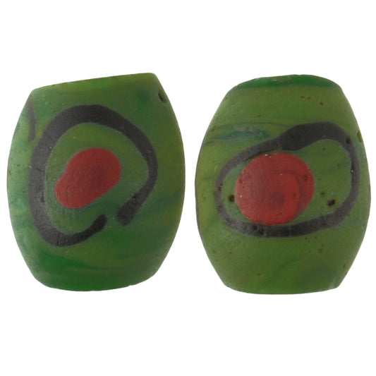 Rare Antique Black "Eye" Venetian Lampwork Glass Trade Beads 13-14Mm