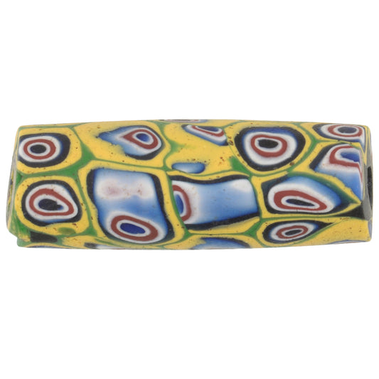 Antique Large Millefiori Venetian Mosaic Glass Trade Bead, African Trade - zoomed-in detail