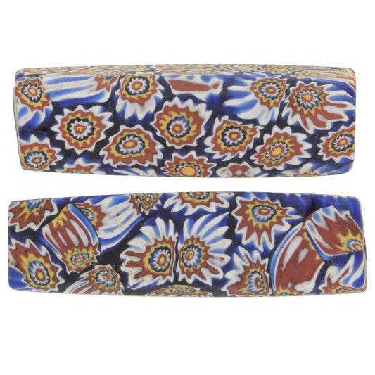 Antique Large Rectangular Millefiori Venetian Mosaic Glass Trade Beads