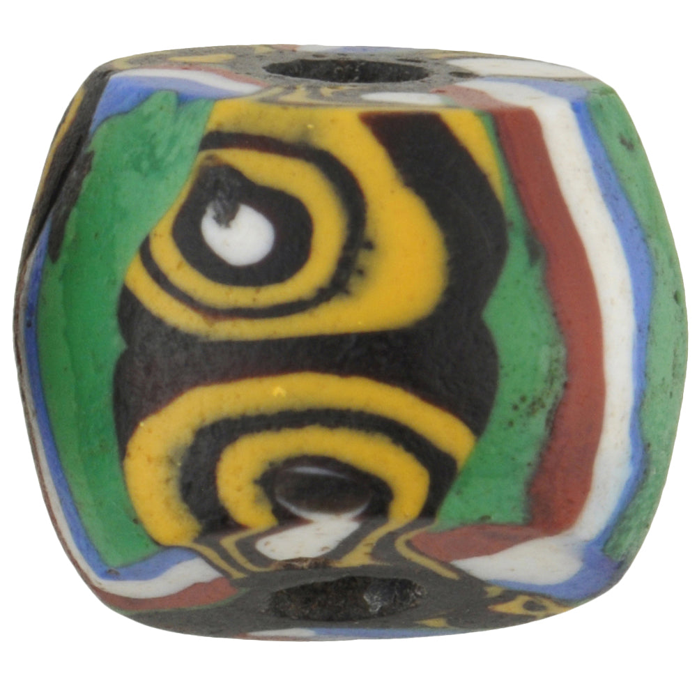 Rare Antique Large Venetian Millefiori Mosaic Glass Trade Bead 15X13 Mm