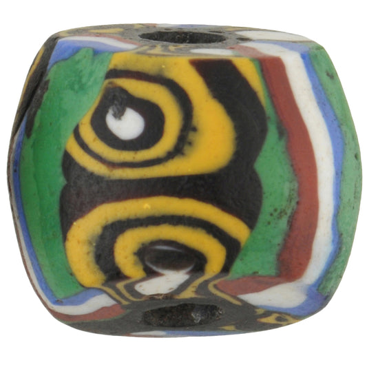 Rare Antique Large Venetian Millefiori Mosaic Glass Trade Bead 15X13 Mm