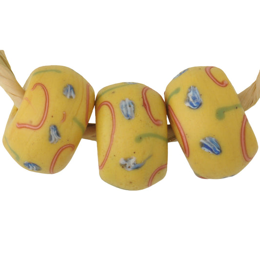 Rare Old Large Size "Fancy" Venetian Wound Glass African Trade Beads Sb-30474