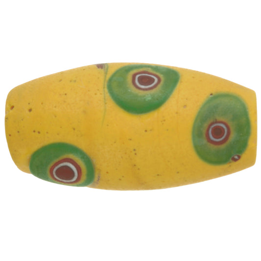 Rare Antique Large Oval Millefiori Venetian Mosaic Trade Bead - 24Mm